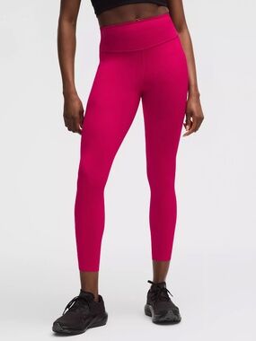 Lululemon Fast and Free High Rise Tight 25" 5 pockets in Berry Rumble size 10